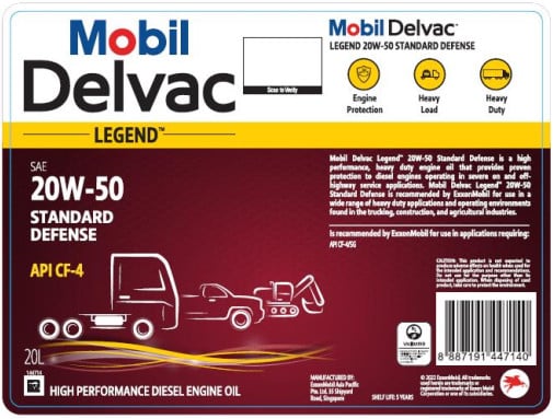 Mobil Delvac Legend 20W50 Standard Defense