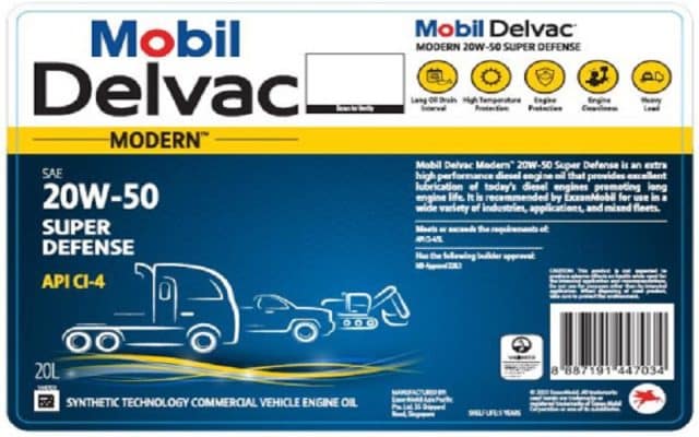 Dầu Mobil Delvac Modern 20W50 Super Defense